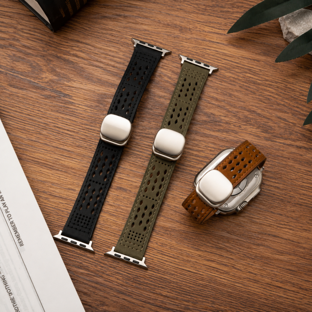 Breathable Leather Band for Apple Watch