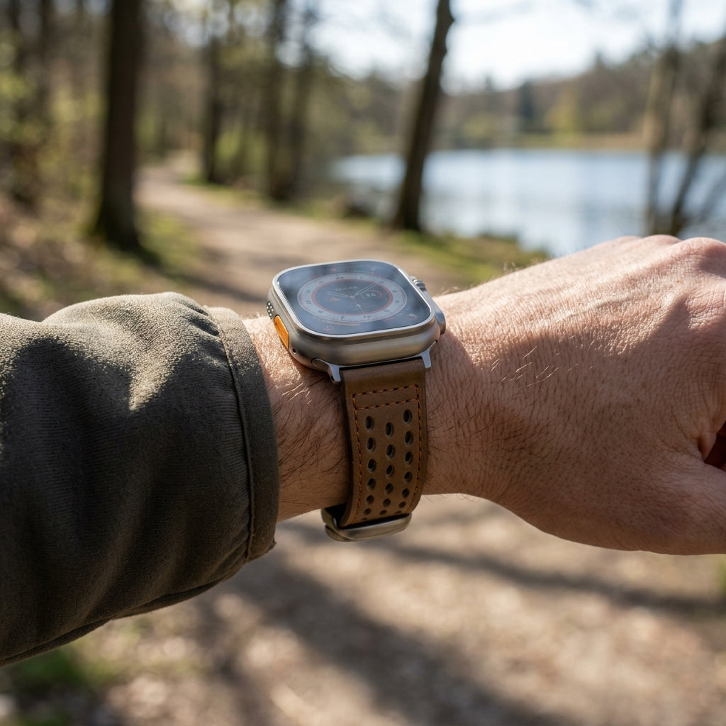 Breathable Leather Band for Apple Watch